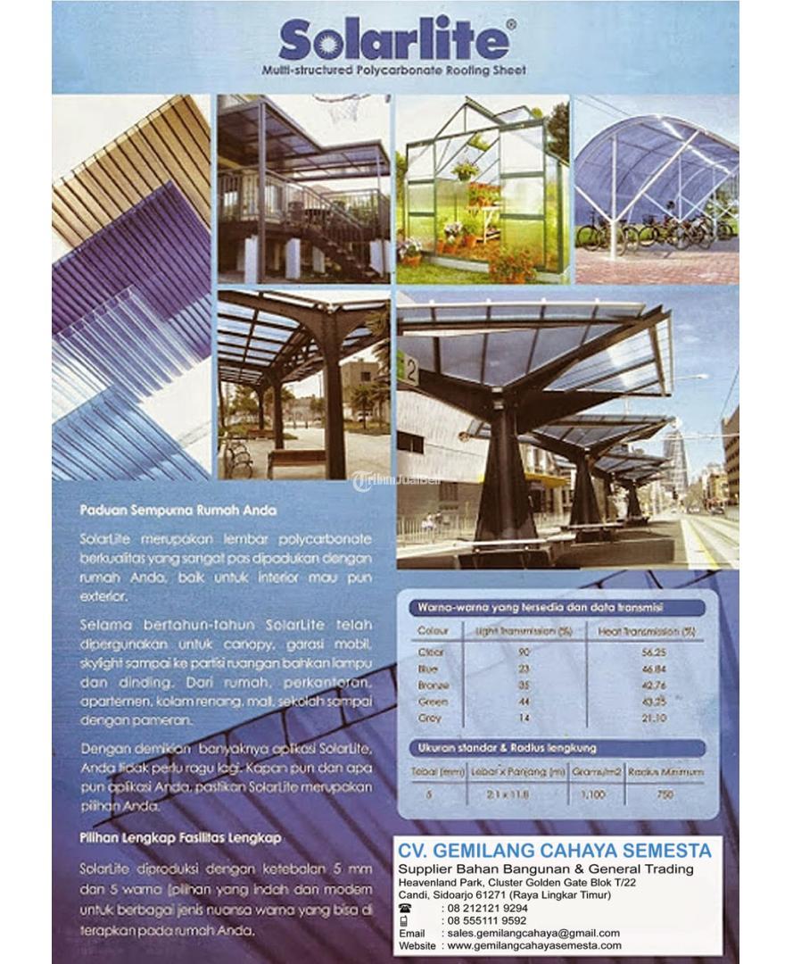 Atap Polycarbonate Twin Wall Solarlite 5 Mm Di Sidoarjo - Tribun JualBeli