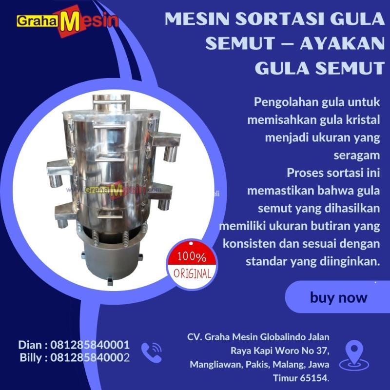Mesin Sortasi Gula Semut Ayakan Gula Semut Graha Mesin Malang
