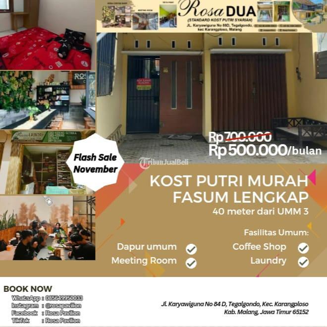 Flash Sale Disewakan Kost Putri Murah Fasilitas Lengkapbelakang UMM 3 - Malang