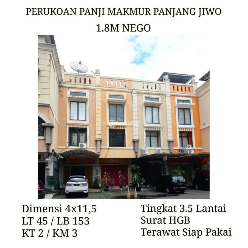 Ruko Panji Makmur Panjang Jiwo Surabaya 1.8M Nego Terawat Siap Pakai