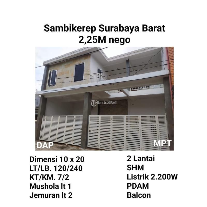 Rumah 2 Lantai Sambikerep Surabaya Barat 2.25M Nego SHM Air PDAM