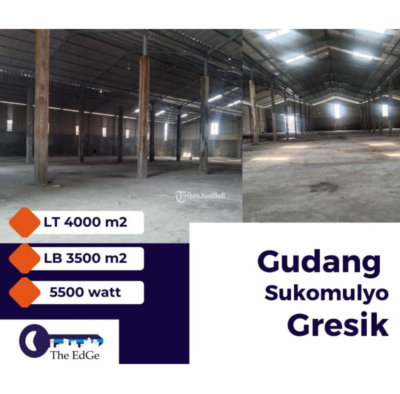 Disewakan Gudang LT4000m2 LB3500m2 Sukomulyo Manyar Dekat Gerbang Tol Pelabuhan - Gresik