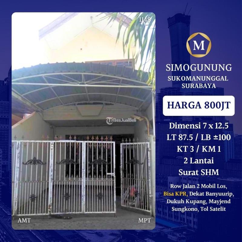 Rumah 2 Lantai Simogunung Surabaya 800 Juta SHM Lokasi Strategis