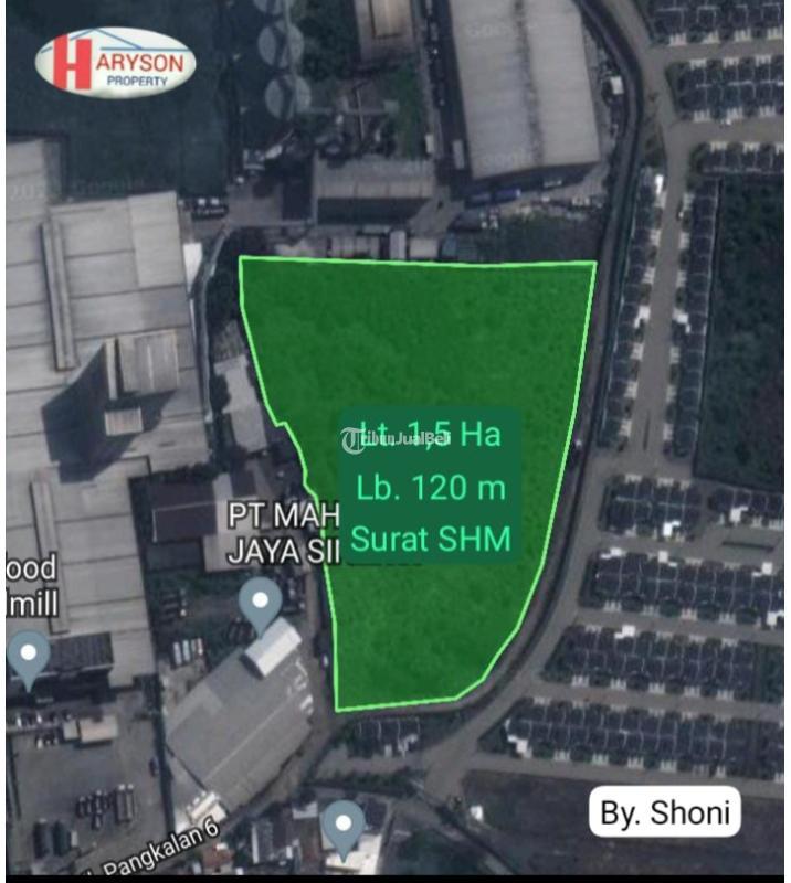 Dijual Tanah Industri 1,5 Hektar Legalitas SHM - Bekasi Kota