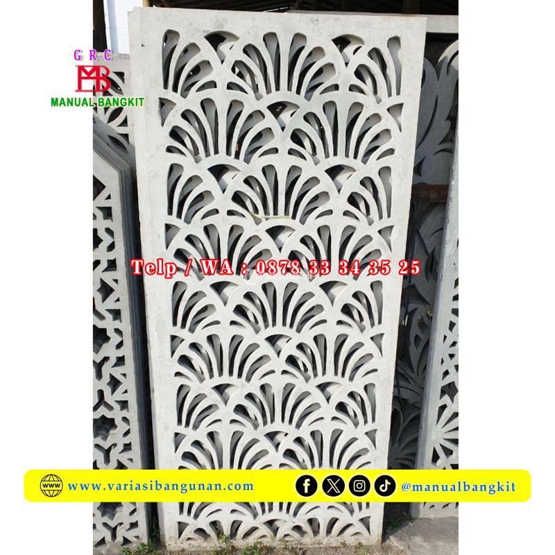 Ornamen GRC Krawangan Pagar Rumah Motif Kipas - Sleman Jogja