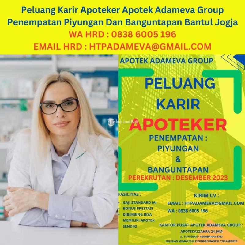 Segera  Were Hiring Apoteker Jogja Apotek Adameva Group URGENT, 0838- 600-5 196