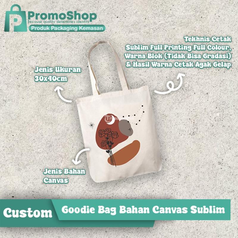 Cetak Tas Totebag Wanita Goodie Bag Tas Kuliah Custom Aesthetic