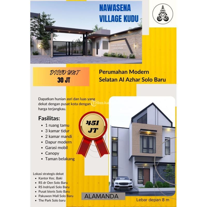 Jual Rumah Tingkat 2 Lantai Baru Free Kanopi Di Kudu Baki Solo Baru - Sukoharjo