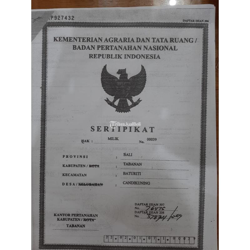 Dijual Tanah Bedugul Los Danau Beratan Luas 55 Are Tabanan Bali