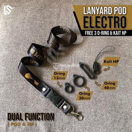 CETAK LANYARD PODS CUSTOM FREE 3 ORING DAN KAIT HP