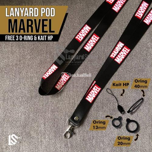 CETAK LANYARD PODS CUSTOM FREE 3 ORING DAN KAIT HP