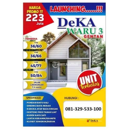 Perumahan Murah Minimalis Gentan Raya dekat Jalan Raya