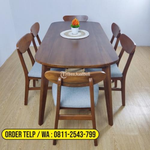 Meja Makan Cafe Minimalis Jati Ciamis