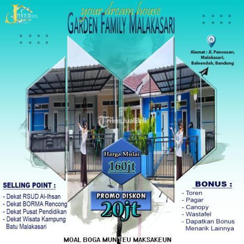 Dijual Rumah di Garden Family Malakasari Dekat Wisata Kampung Batu Malakasari - Bandung