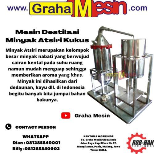 Mesin Destilasi Minyak Atsiri Kukus Kapasitas 50kg
