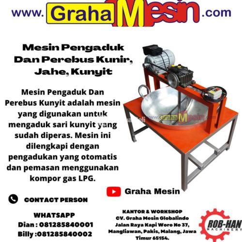 Mesin Pengaduk Dan Perebus Kunir, Jahe, Kunyit Berkualitas Graha Mesin - Malang