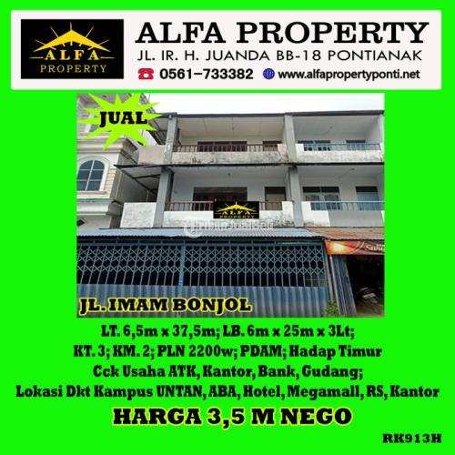 Dijual Ruko Imam Bonjol 3 Lantai 3KT 2KM PLN 2200w - Kota Pontianak