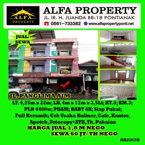 Disewakan Ruko Panglima Aim 3,5Lt 3KT 3KM Siap Pakai Full Keramik - Kota Pontianak