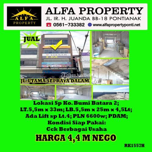 Dijual Ruko 4.5 Lantai 3KM PDAM, PLN 6600w Sungai Raya Dalam - Kota Pontianak