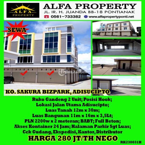 Disewakan Ruko Sakura Bizpark 3,5 Lantai Full Beton Halaman Parkir Luas - Kota Pontianak