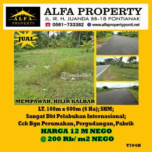 Dijual Tanah Luas Tanah 100m x 600m - Mempawah