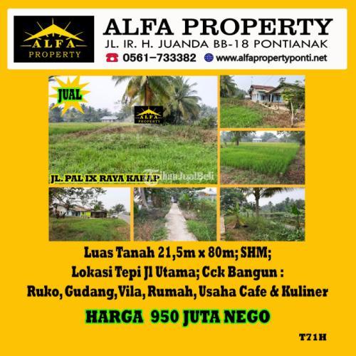 Dijual Tanah Pal 9 Kota Luas Tanah 21,5m x 80m - Pontianak