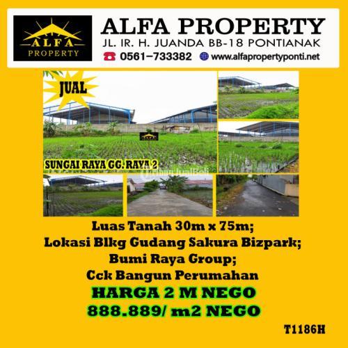 Dijual Tanah Luas Tanah 30m x 75m di Raya 2 Sungai Raya Dalam - Pontianak