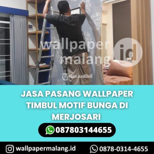JASA PASANG WALLPAPER TIMBUL MOTIF BUNGA DI MERJOSARI