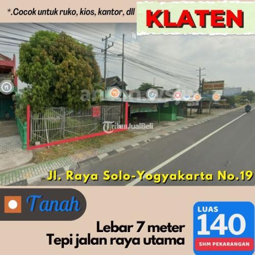 Tanah Prambanan Jl Raya Solo Yogyakarta Geneng Lt 140 m2 Ld 7m Klaten