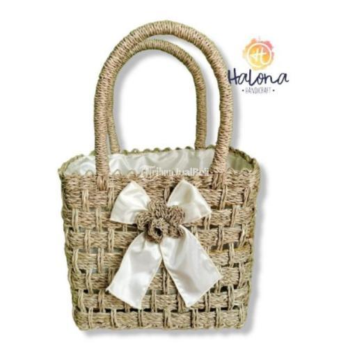 Kerajinan Tas Anyaman Pandan Gintir Hampers Hias Pita - Tasikmalaya