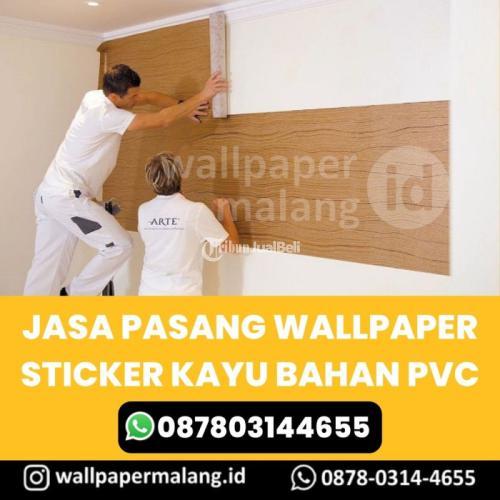 Jasa Pasang Wallpaper Sticker Kayu Bahan PVC