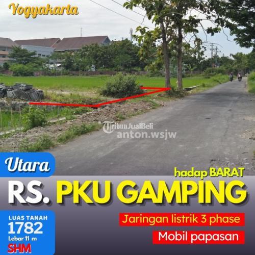 Dijual Tanah Jogja Utara RS PKU Gamping Lt 1782 m ld 11 m SHM - Sleman