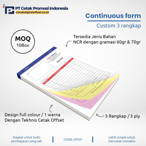 Cetak buku invoice, continuous paper, surat jalan, nota 3 rangkap proses express