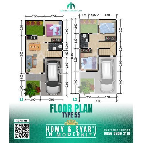 Dekat Stadion Gajah Mada Mojosari - Tersedia Rumah (2 / 1 ) Lantai di Perumahan Islami Mojokerto, Ja