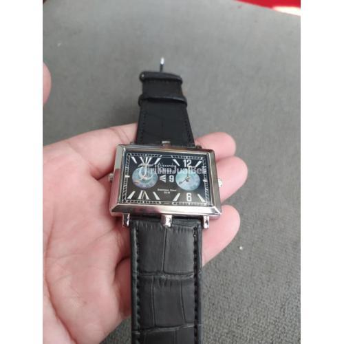 Jam Tangan Alexandre Christie Dua Time Bekas Original Strap Kulit