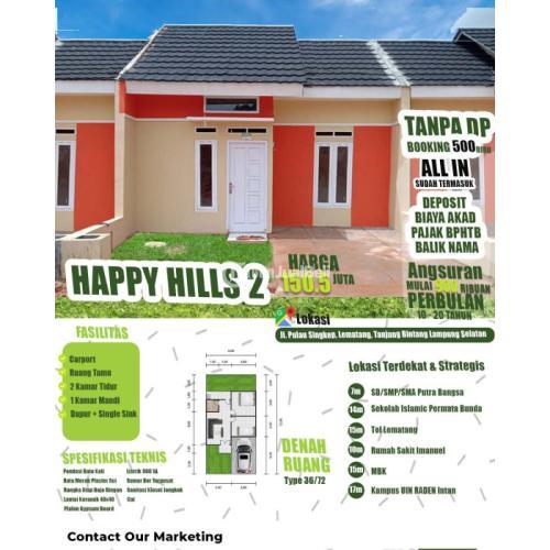 Perumahan Bersubsidi 2 Kamar Tidur LT 72 LB 36 Lokasi Strategis Sekitar Bandar Lampung