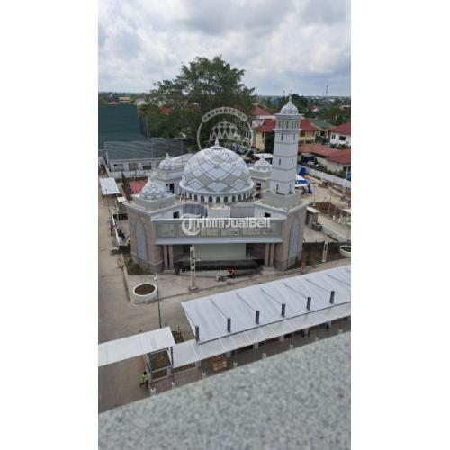 Kubah Masjid Panel Enamel Galvalum Stainless Gold dan Kubah GRC di Kerinci