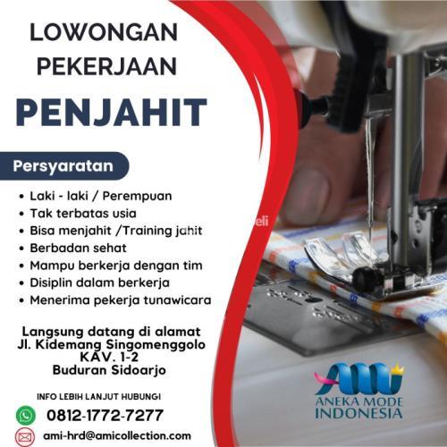 Lowongan Kerja Untuk Operator Jahit di Sidoarjo, lowongan kerja jah