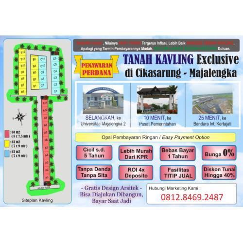 Jual Tanah Kavling LT 60-63 M2 DI Cikasarung - Majalengka