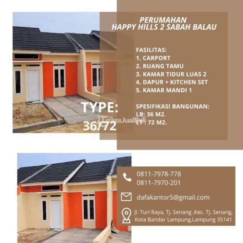 RUMAH TYPE 36/72 kamar mandi 1 kamar tidur 2 TANPA DP Bersubsidi