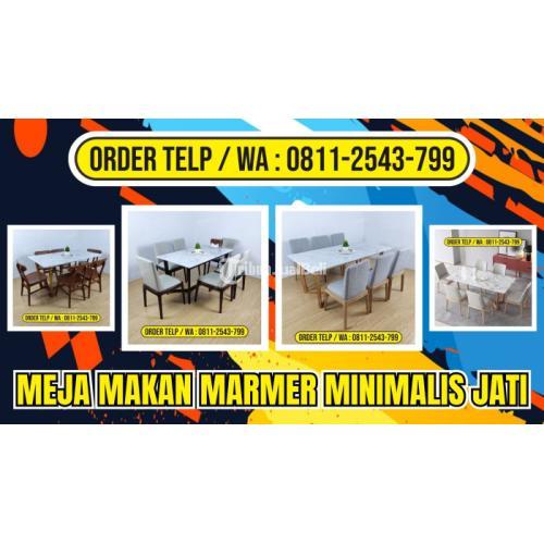 Meja Makan Marmer Minimalis Jati - Majalengka