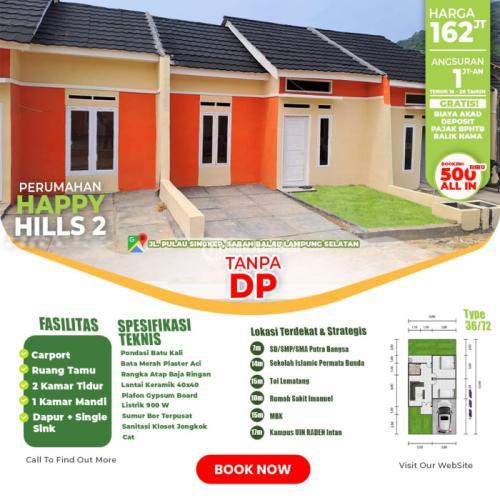 Rumah Subsidi LT72 LB36 2KT 1KM Siap Huni Harga Terjangkau Lampung Selatan