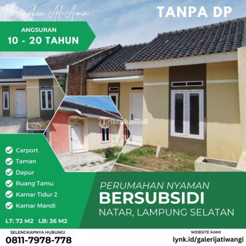 Rumah Murah Bersubsidi Impian Tipe 36/72 2kt 1km Tanpa DP Di Natar Lampung Selatan