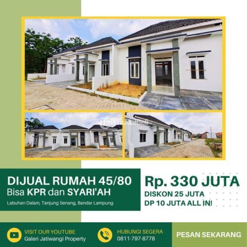 Jual Rumah 45/80 Dapur Carport 2KT 2KM DP Kecil Perumahan Murah Bisa KPR Dan Syariah Lokasi Strategis - Bandar Lampung
