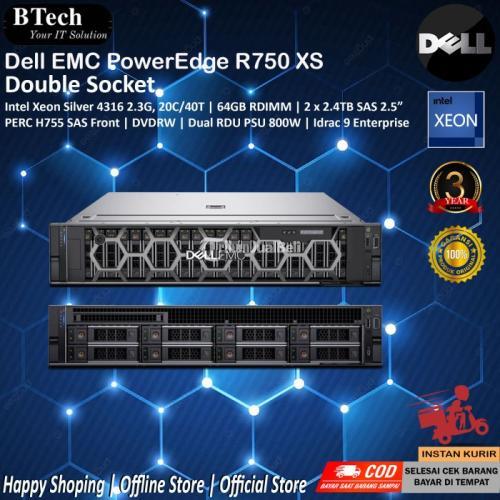 DELL SERVER POWER EDGE R750 XS G15 RACKMOUNT 2U DOUBLE SOCKET HIGH PERFORMANCE