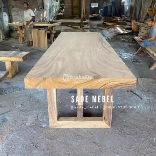 Meja makan kayu minimalis 6 kursi