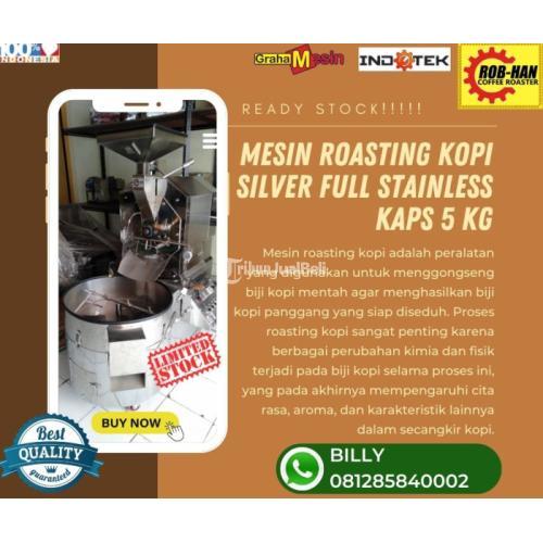 READY STOCK !!! MESIN ROASTING KOPI SILVER FULL STAINLESS KAPS 5 KG MALANG