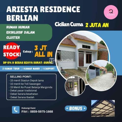 CICILAN 2 JT an RUMAH MINIMALIS MEWAH FREE CANOPY AC DEPOK