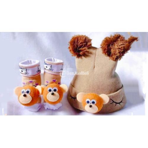 Topi Kupluk Bayi Set Sarung Kaki
