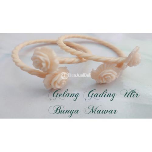 Gelang Gading Ulir Bunga Mawar